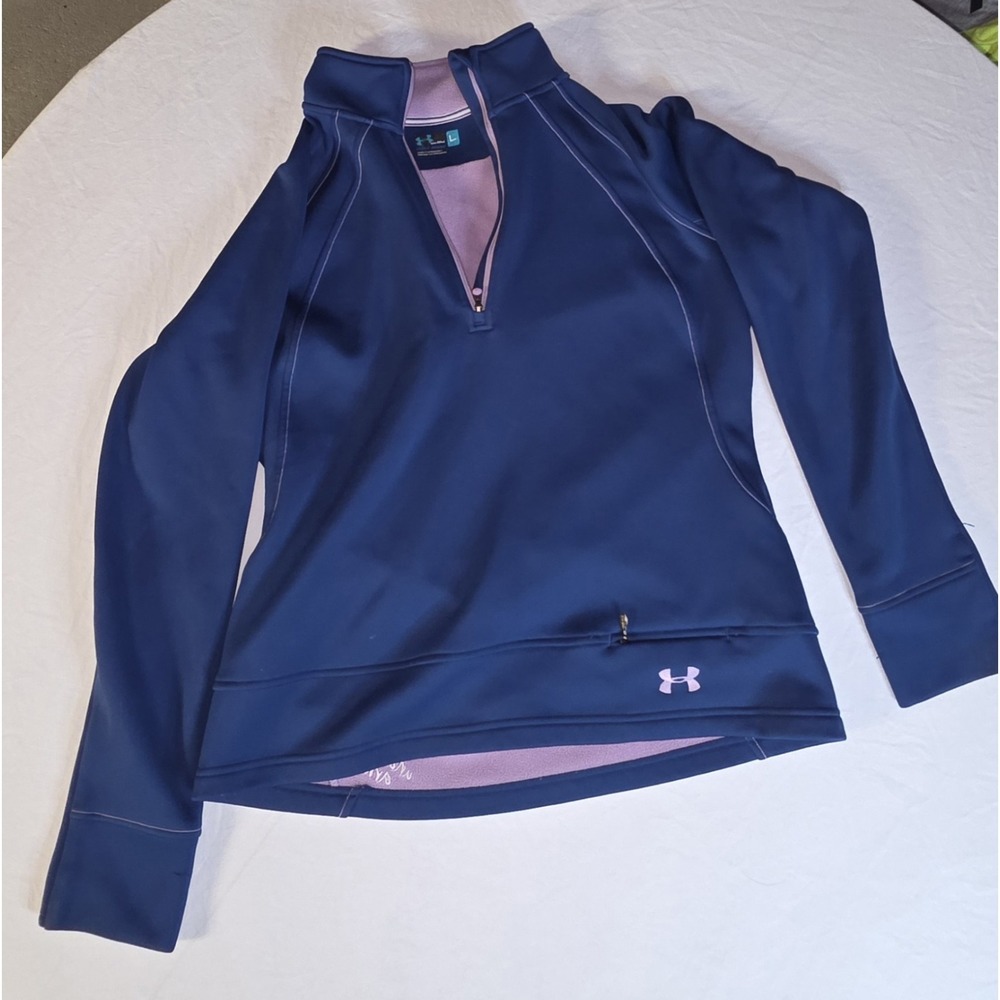 Under Armour Blue Semi-fitted Fleece 1/4 Zip Pullover Size Large